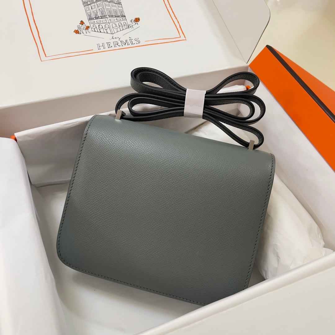 Hermes Constance Bag Dark Gray Epsom Leather Silver H2519