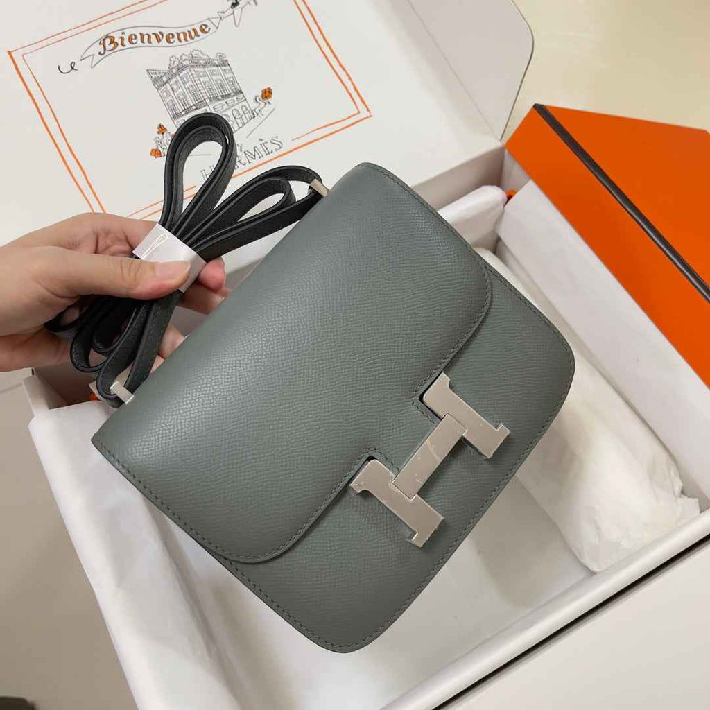 Hermes Constance Bag Dark Gray Epsom Leather Silver H2519