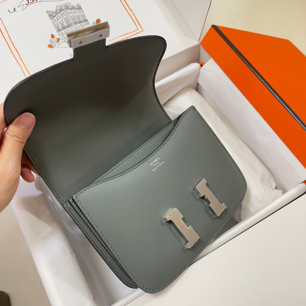Hermes Constance Bag Dark Gray Epsom Leather Silver H2519