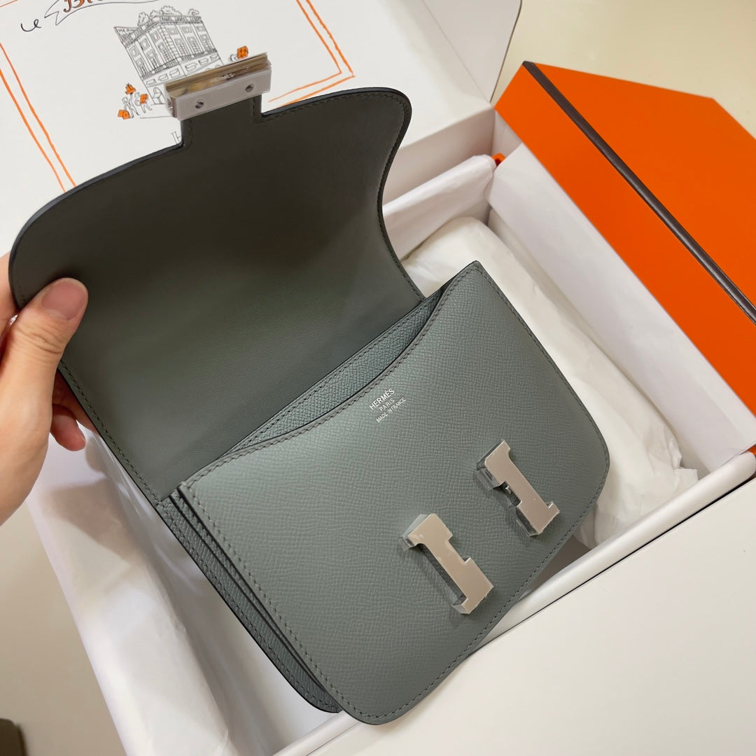 Hermes Constance Bag Dark Gray Epsom Leather Silver H2519