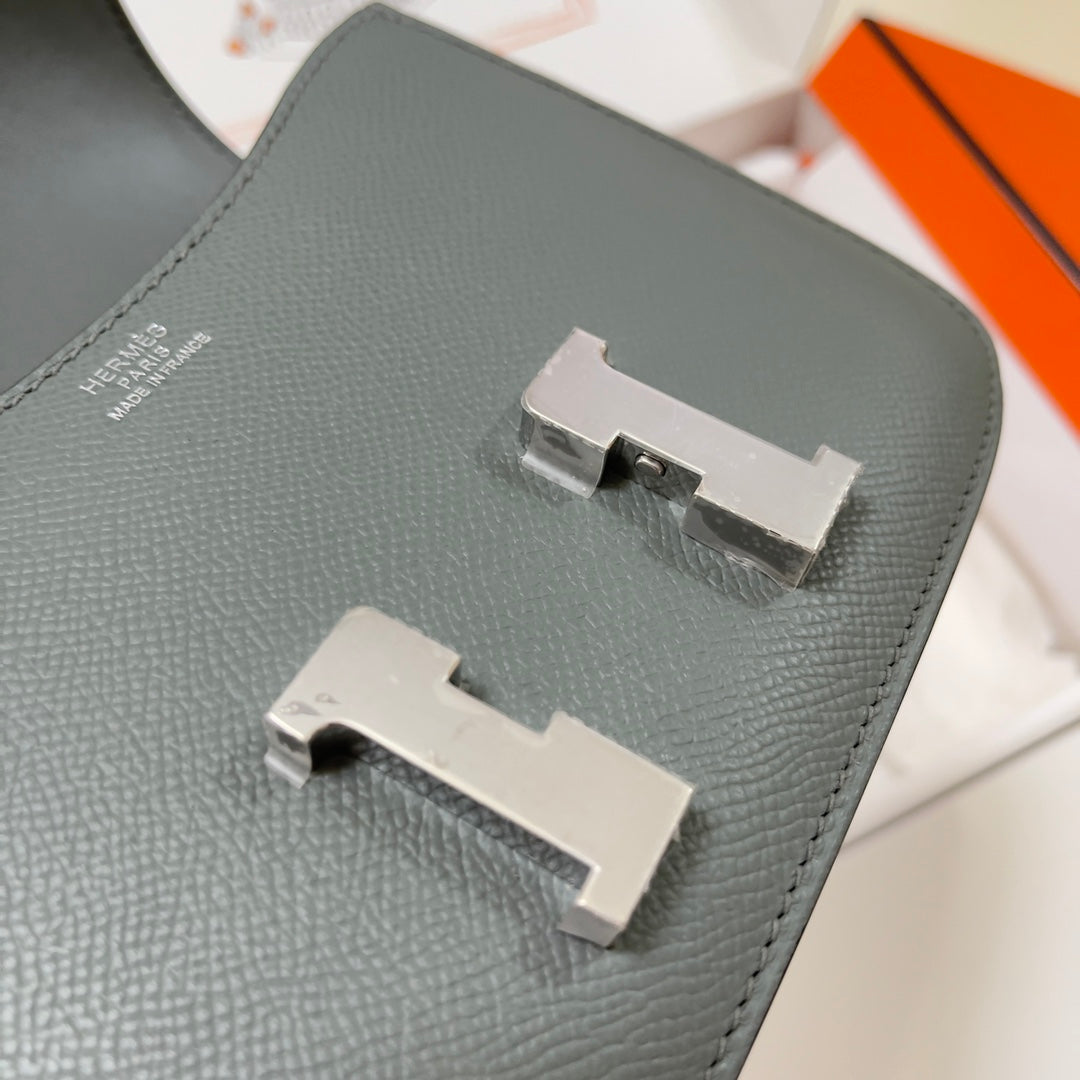 Hermes Constance Bag Dark Gray Epsom Leather Silver H2519