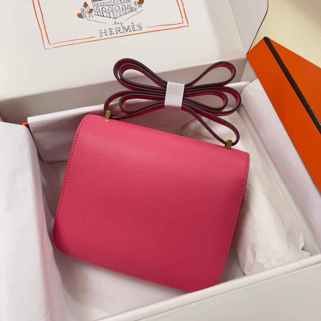 Hermes Constance Bag Dark Pink Epsom Leather Gold H2520