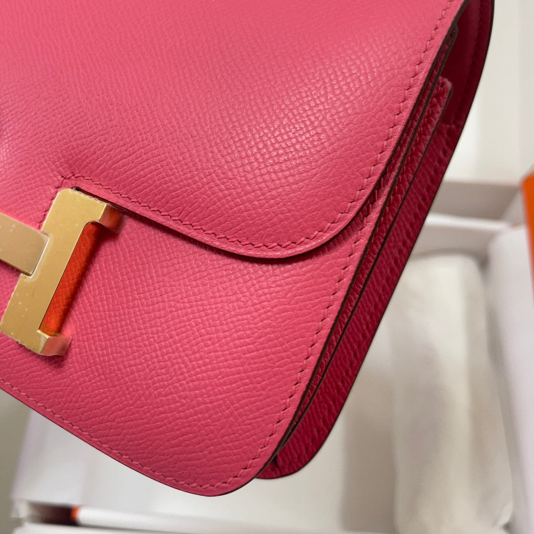 Hermes Constance Bag Dark Pink Epsom Leather Gold H2520