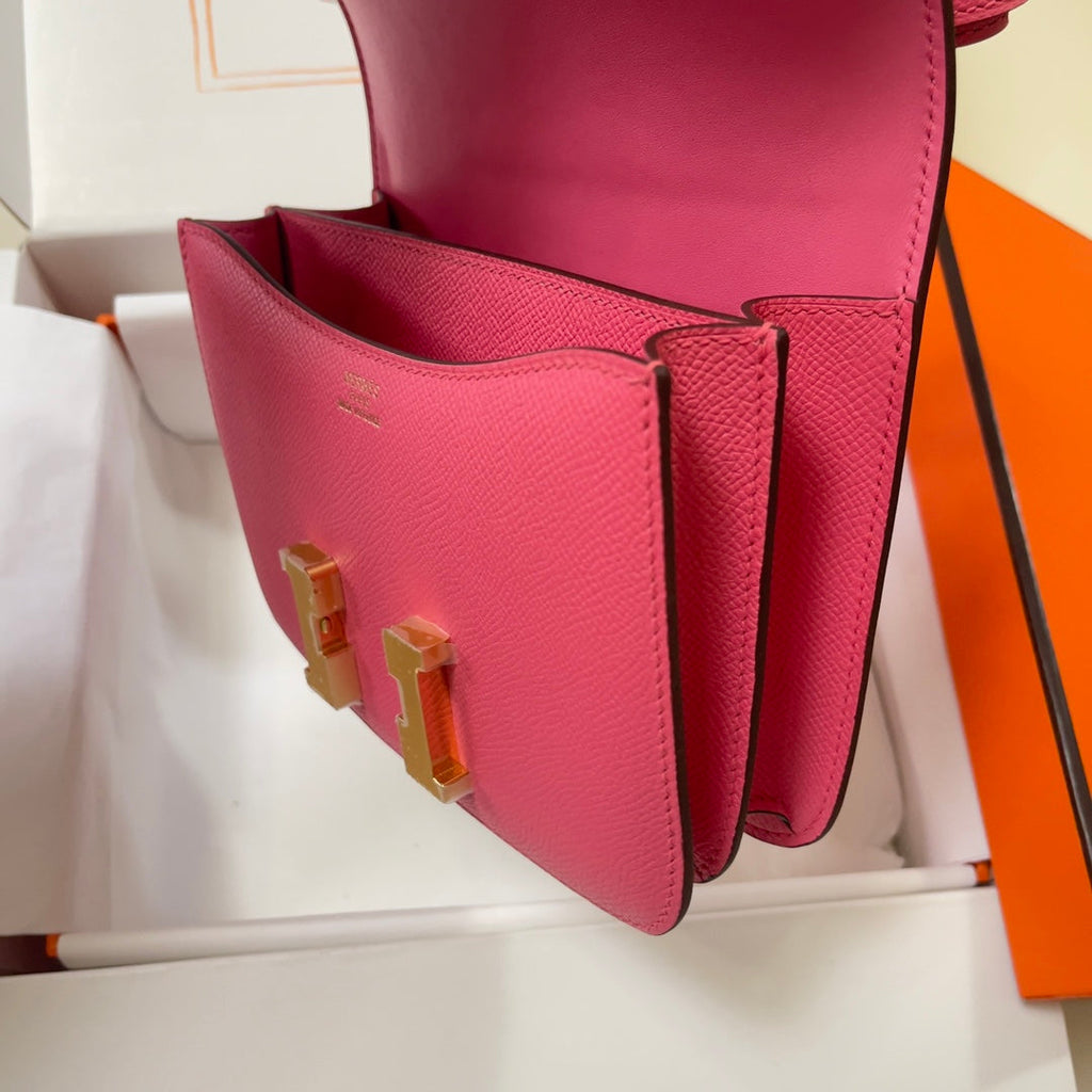 Hermes Constance Bag Dark Pink Epsom Leather Gold H2520