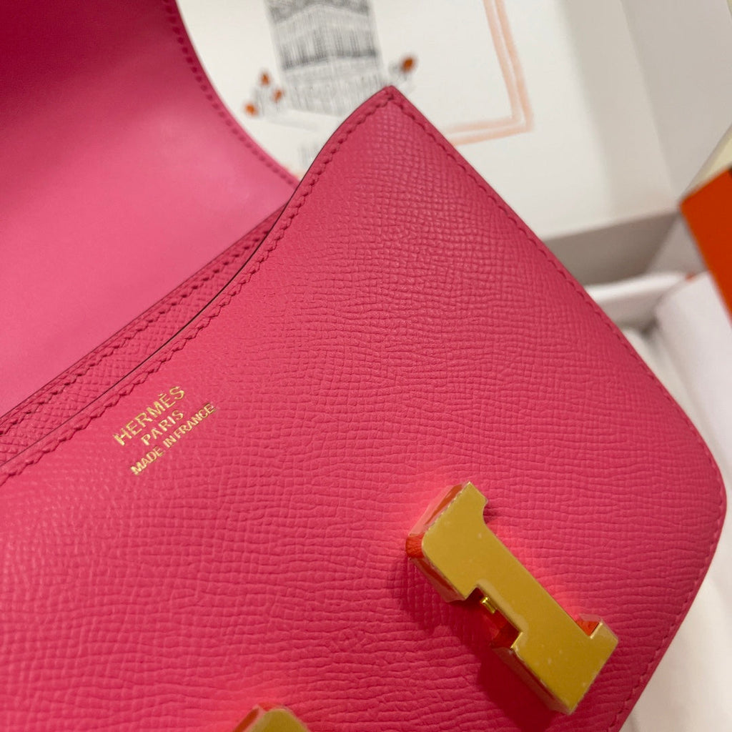 Hermes Constance Bag Dark Pink Epsom Leather Gold H2520
