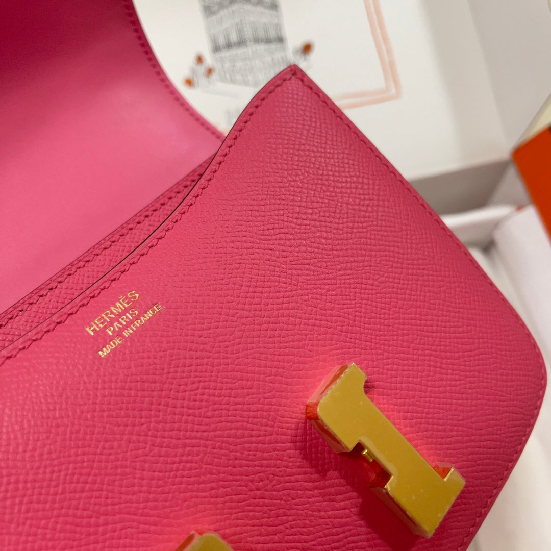 Hermes Constance Bag Dark Pink Epsom Leather Gold H2520
