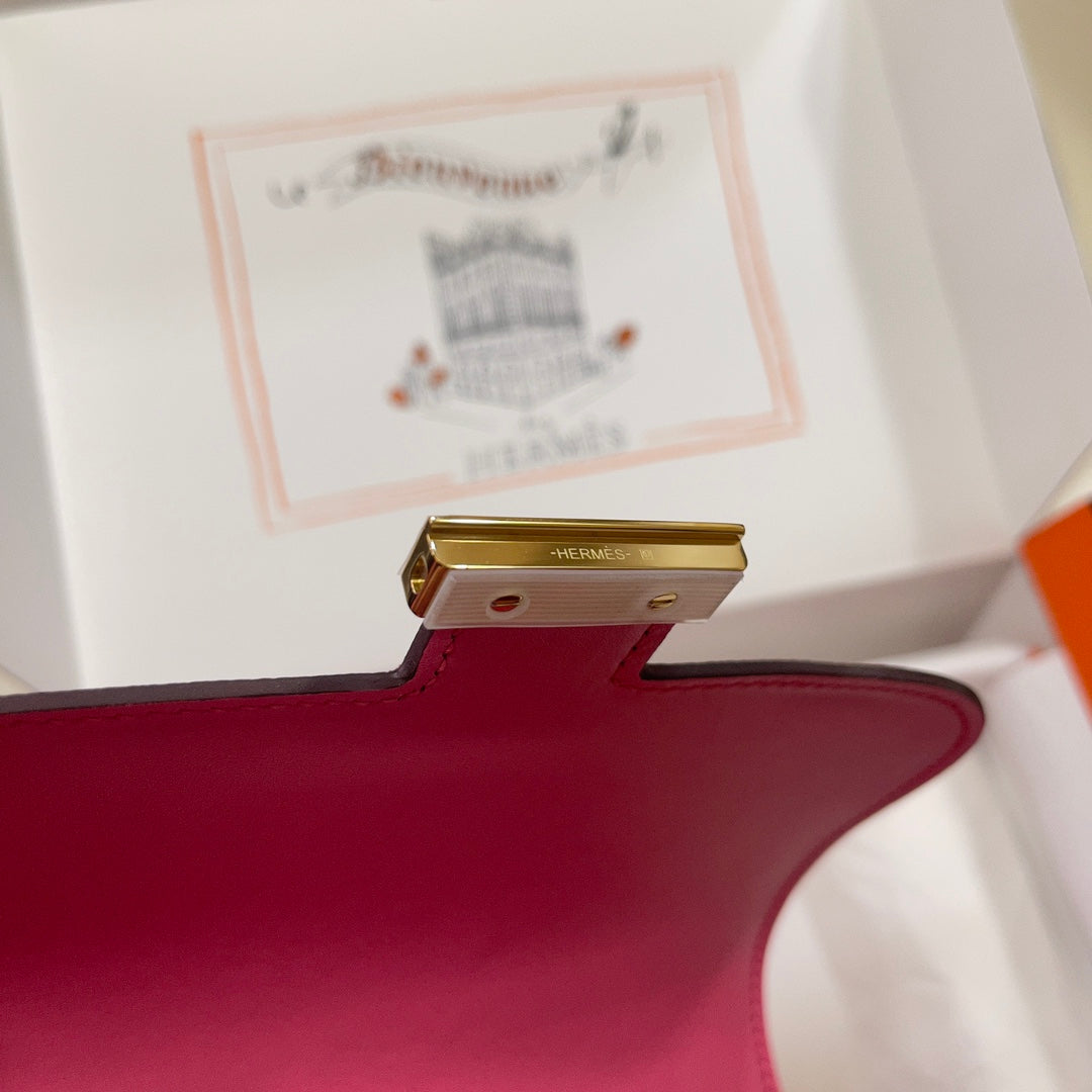 Hermes Constance Bag Dark Pink Epsom Leather Gold H2520