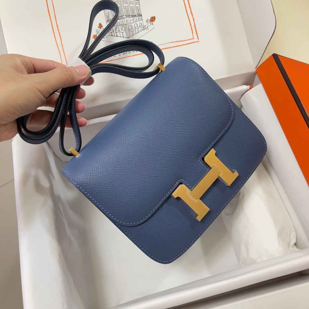 Hermes Constance Bag Dark Blue Epsom Leather Gold H2522