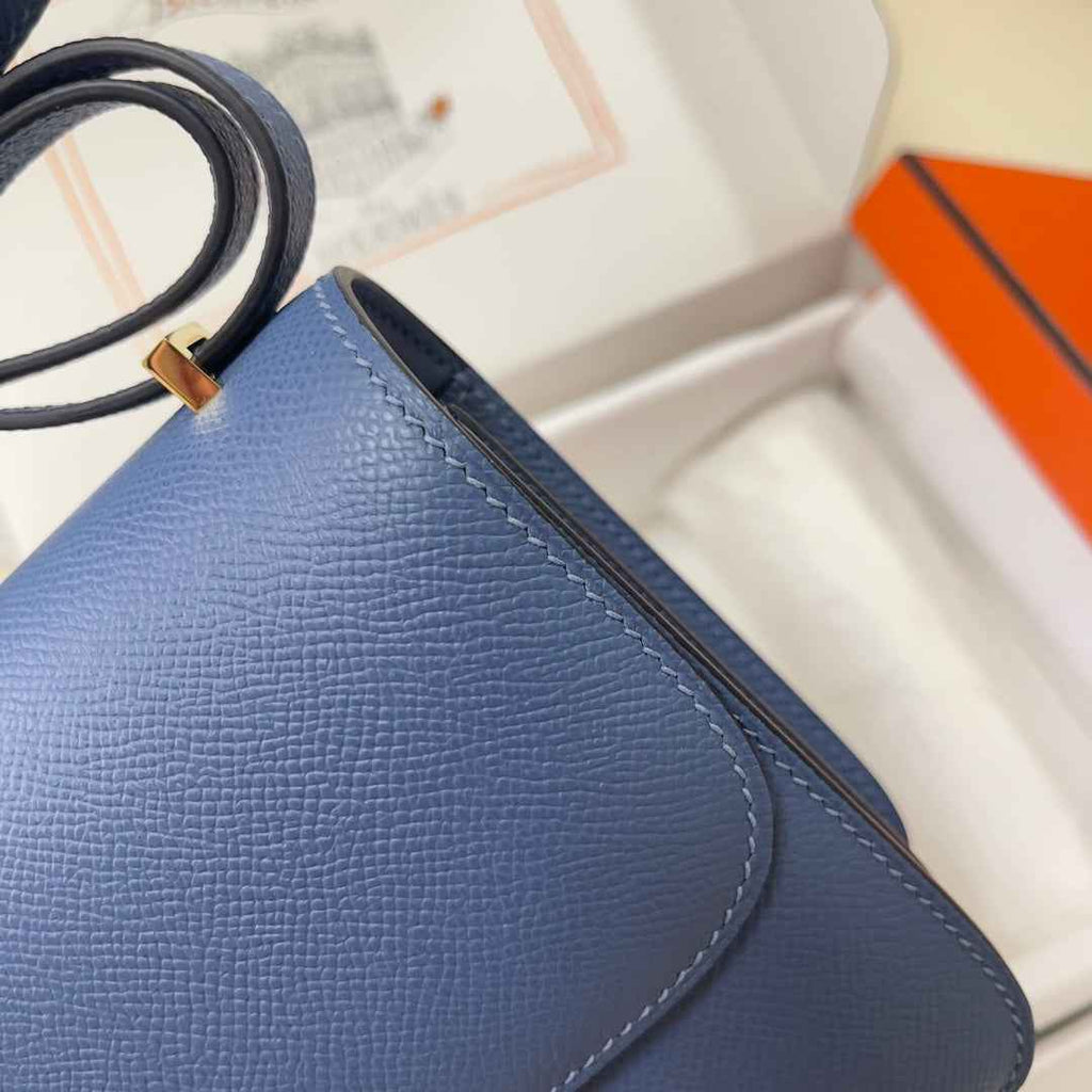 Hermes Constance Bag Dark Blue Epsom Leather Gold H2522