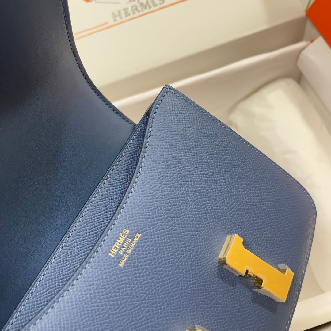 Hermes Constance Bag Dark Blue Epsom Leather Gold H2522