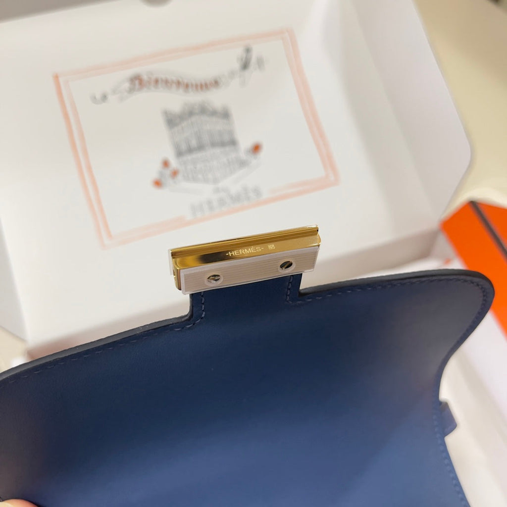 Hermes Constance Bag Dark Blue Epsom Leather Gold H2522