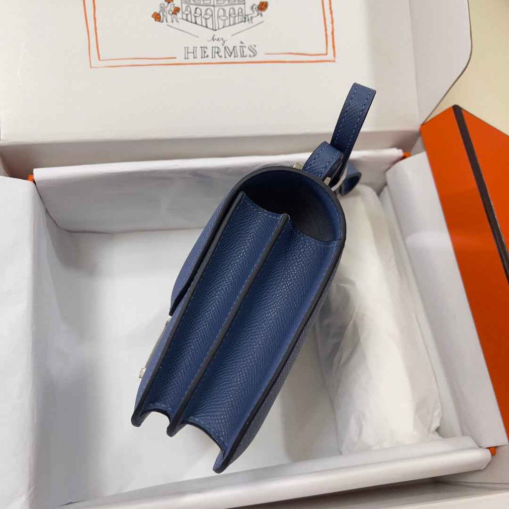 Hermes Constance Bag Dark Blue Epsom Leather Silver H2523
