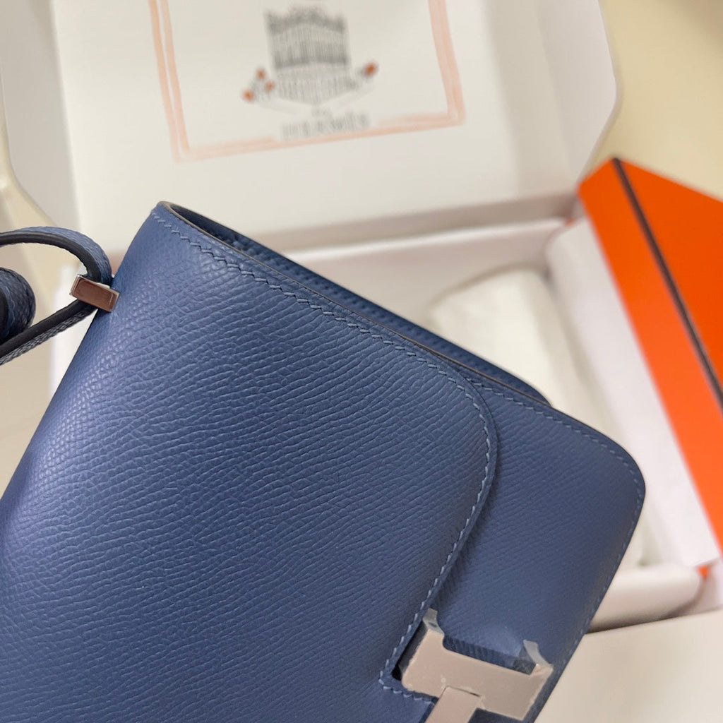 Hermes Constance Bag Dark Blue Epsom Leather Silver H2523