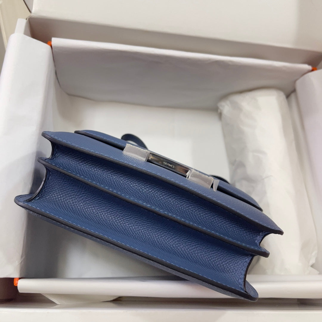 Hermes Constance Bag Dark Blue Epsom Leather Silver H2523