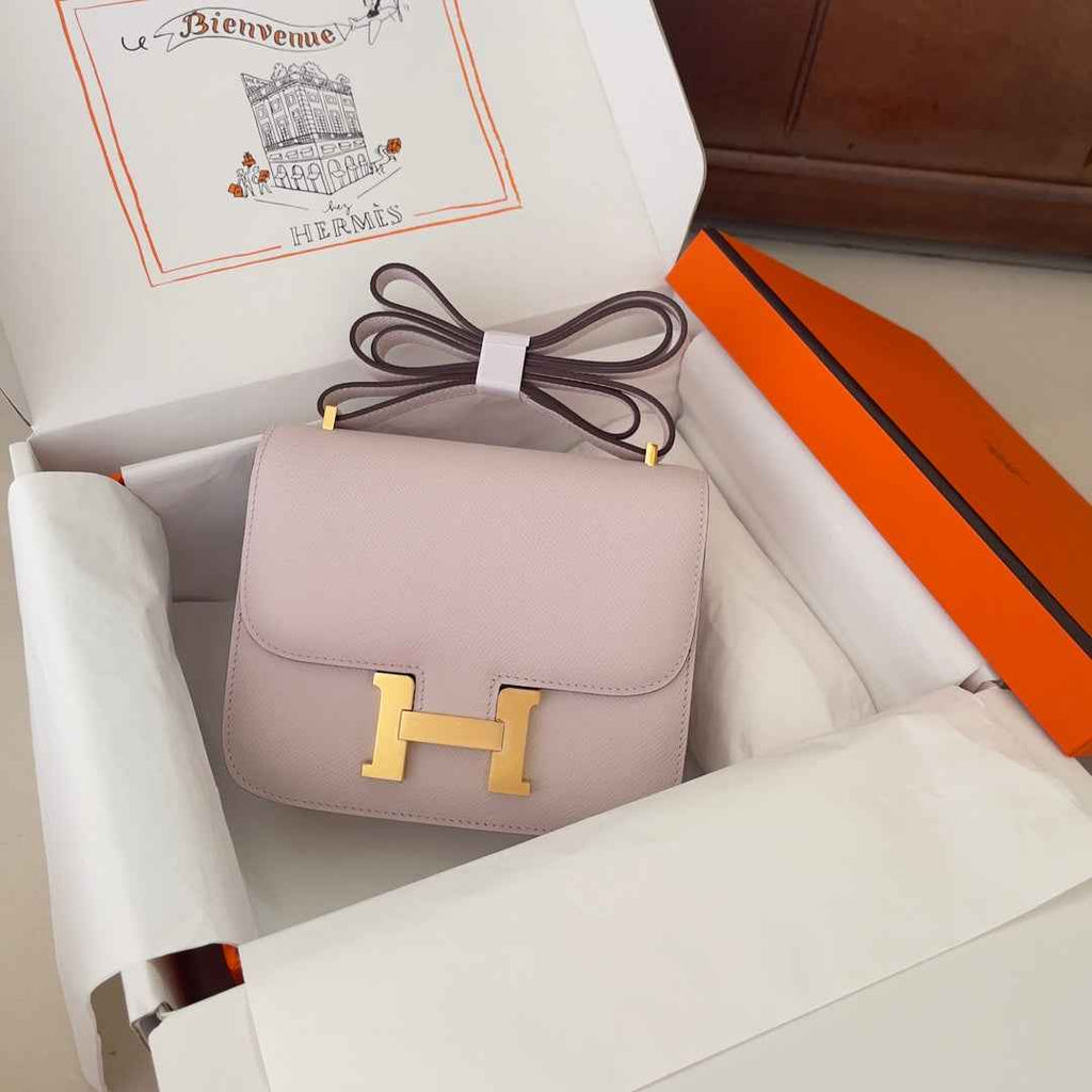 Hermes Constance Bag Light Purple Epsom Leather Gold H2526