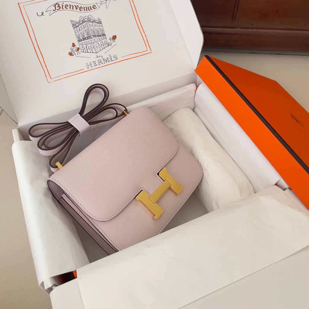 Hermes Constance Bag Light Purple Epsom Leather Gold H2526