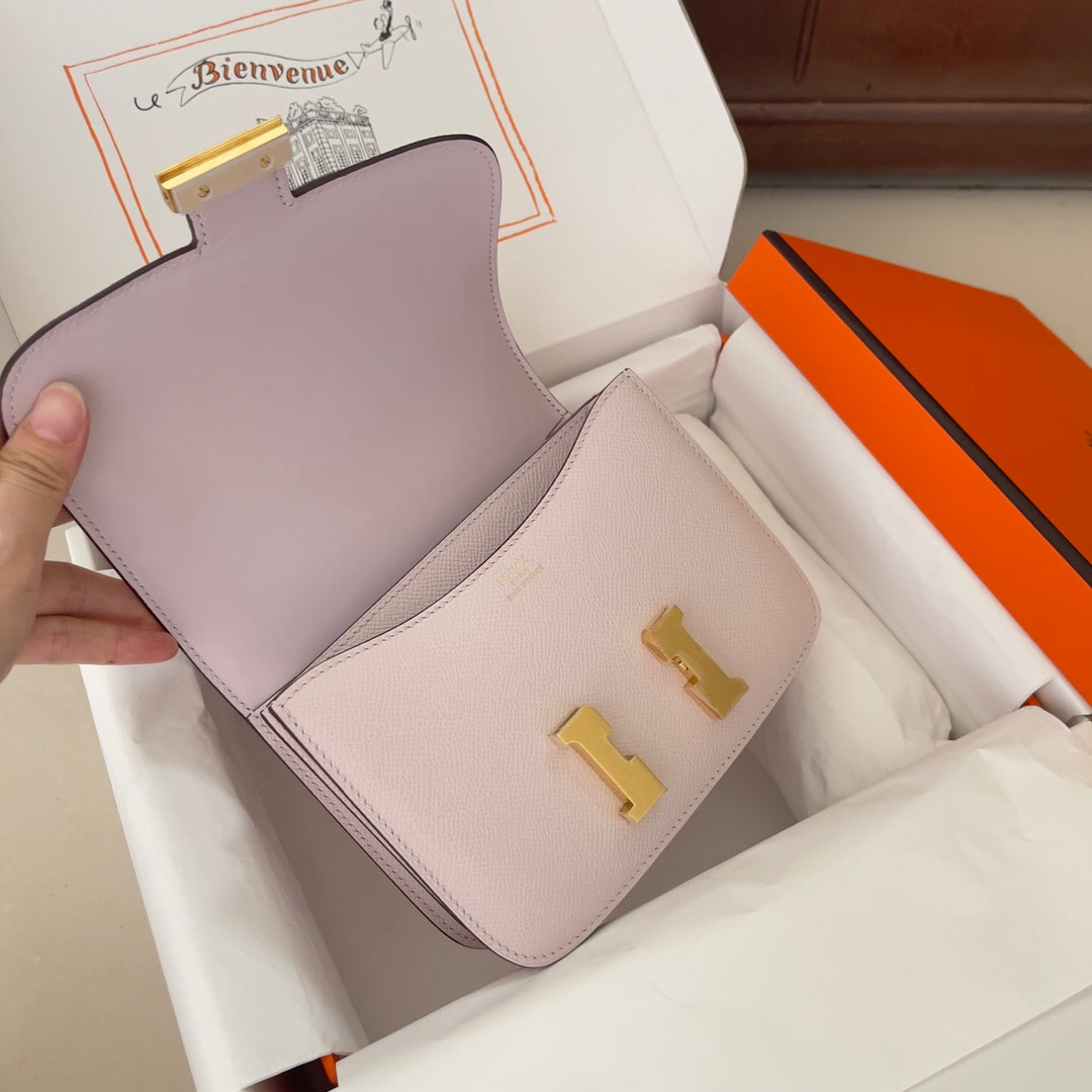 Hermes Constance Bag Light Purple Epsom Leather Gold H2526