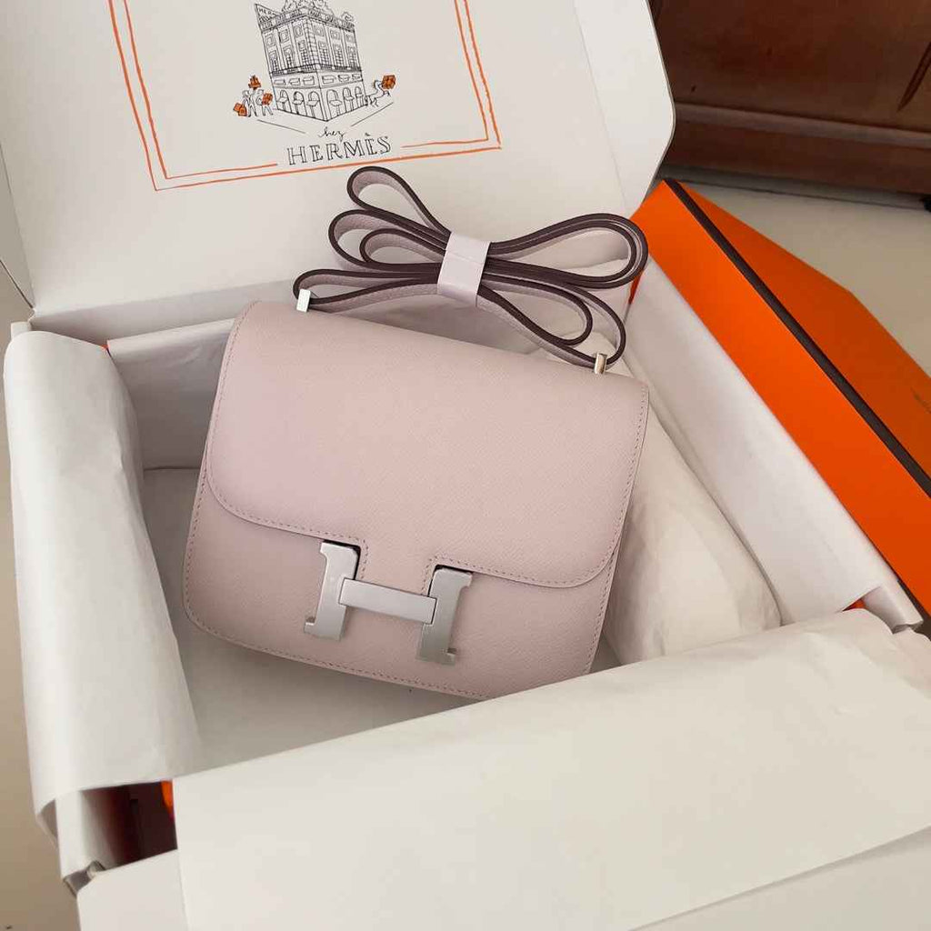 Hermes Constance Bag Light Purple Epsom Leather Silver H2527