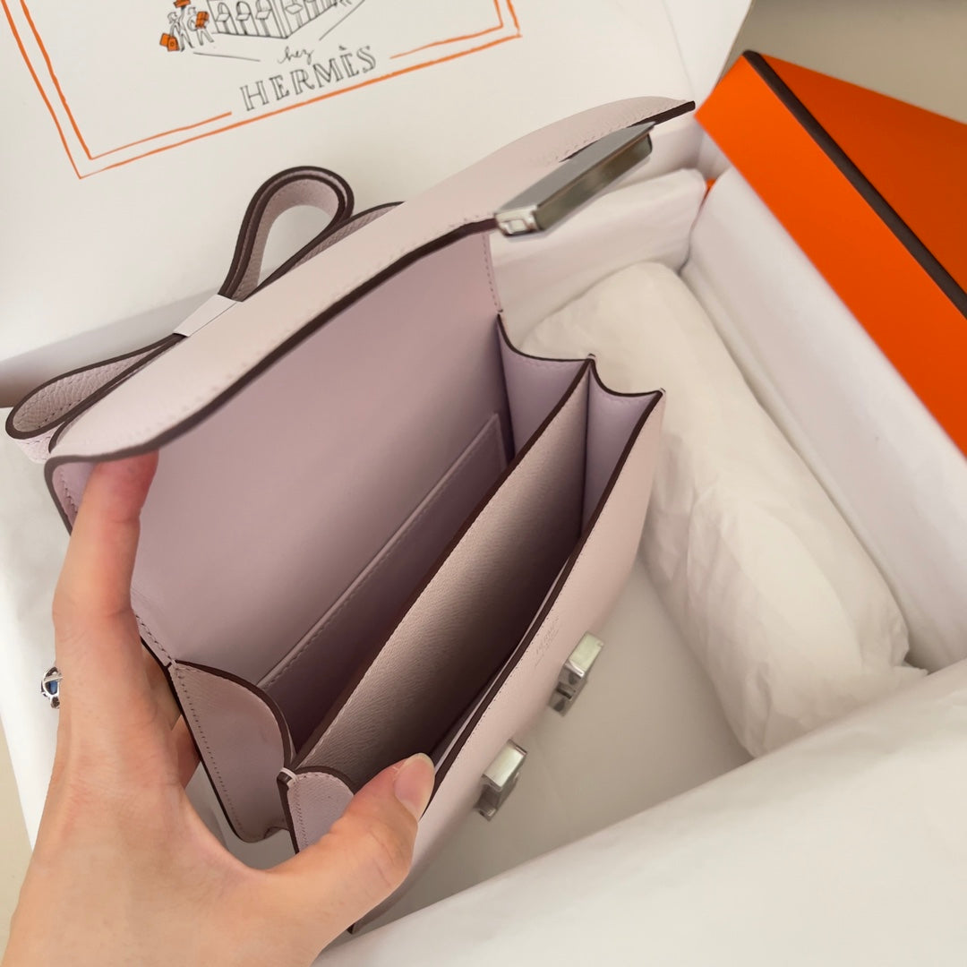 Hermes Constance Bag Light Purple Epsom Leather Silver H2527