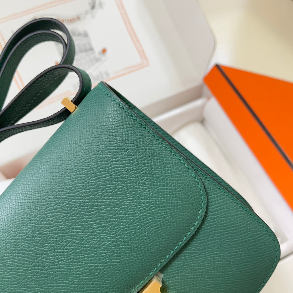 Hermes Constance Bag Dark Green Epsom Leather Gold H2528