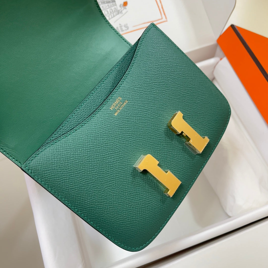 Hermes Constance Bag Dark Green Epsom Leather Gold H2528