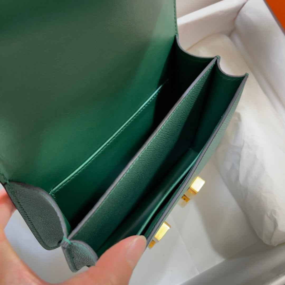 Hermes Constance Bag Dark Green Epsom Leather Gold H2528