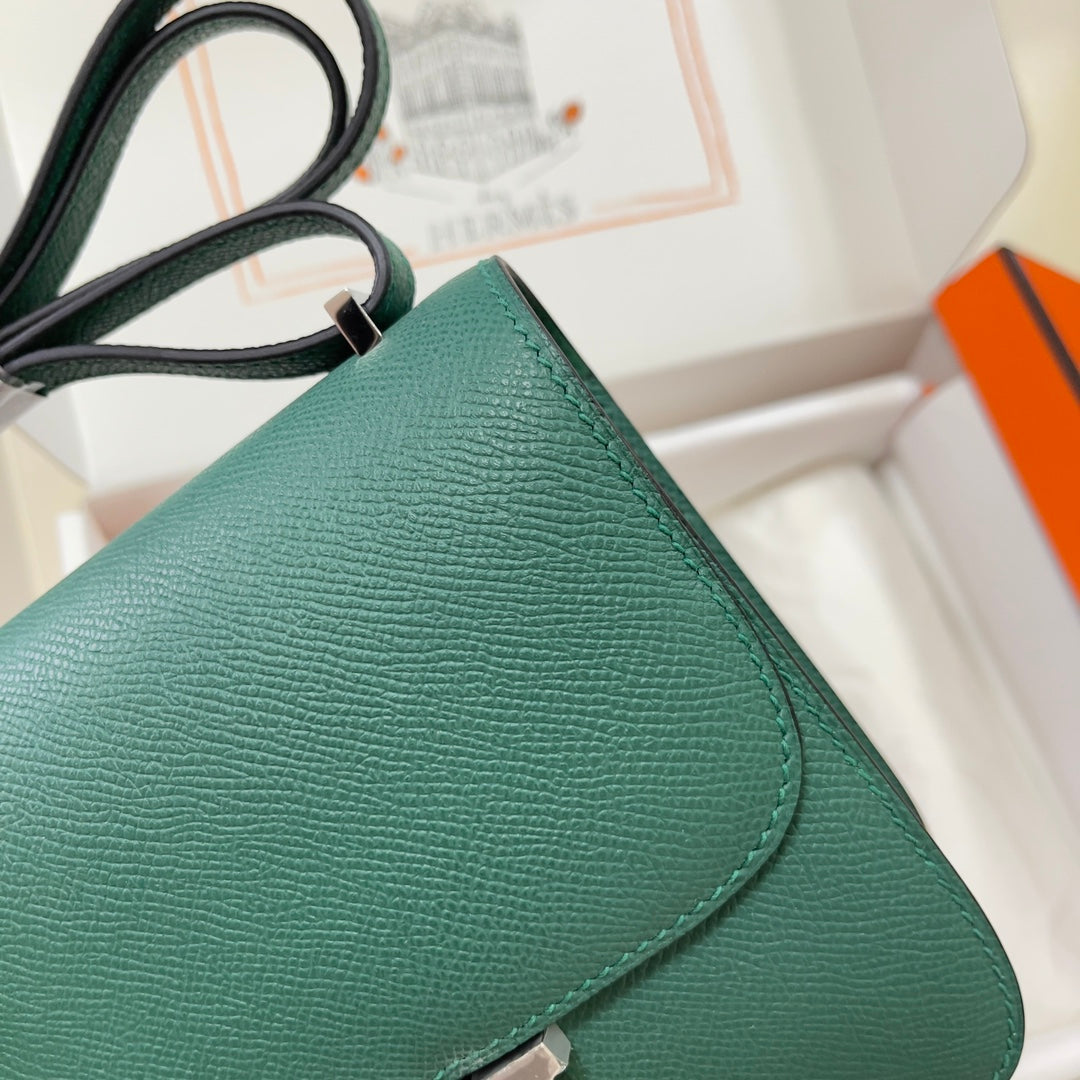 Hermes Constance Bag Dark Green Epsom Leather Silver H2529