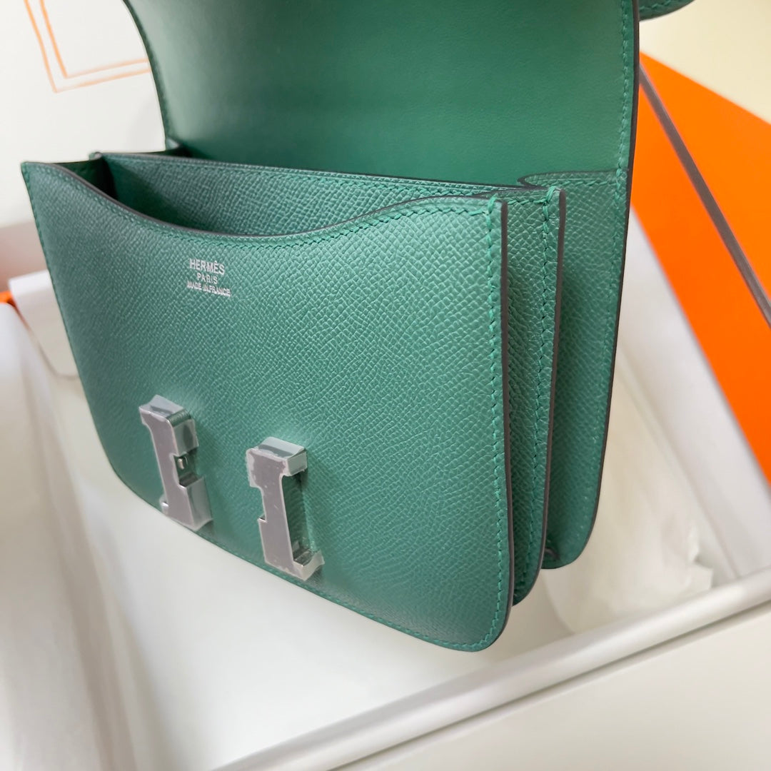 Hermes Constance Bag Dark Green Epsom Leather Silver H2529