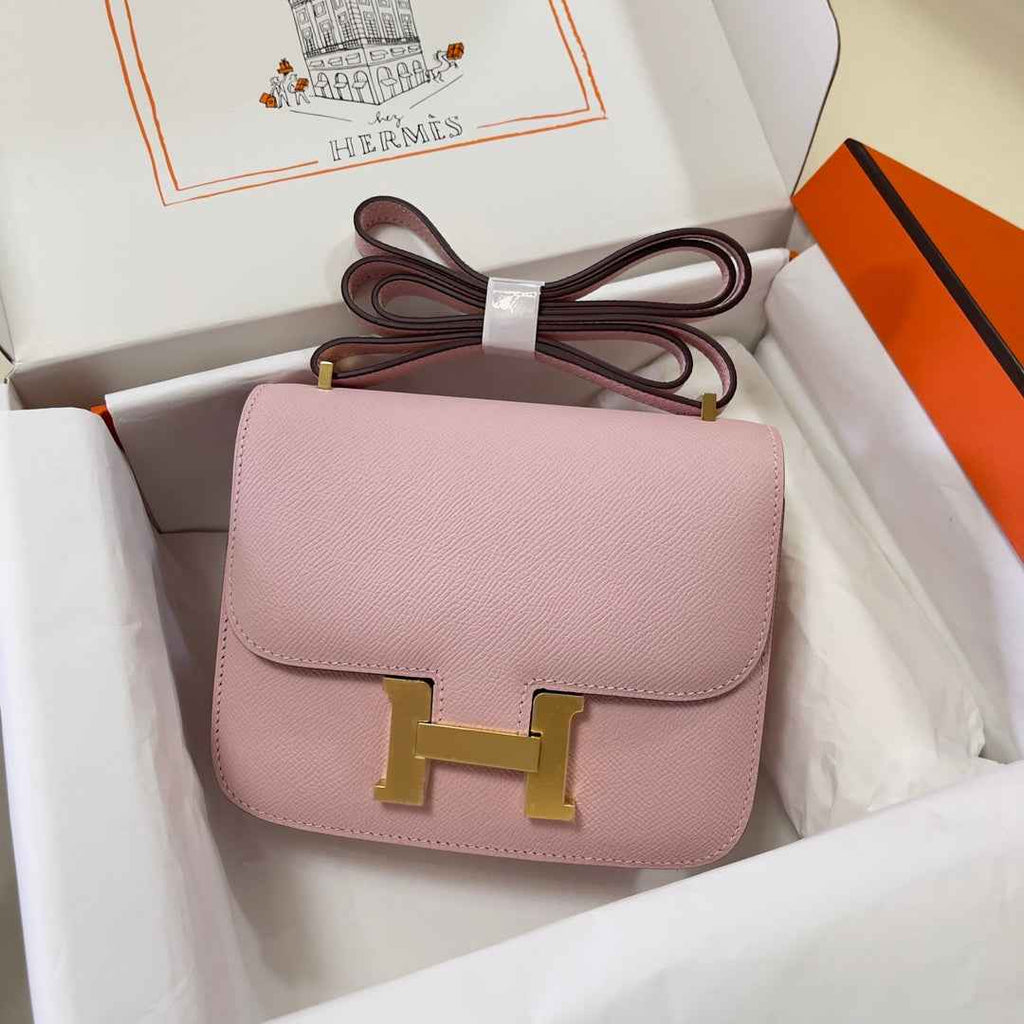 Hermes Constance Bag Light Pink Epsom Leather Gold H2530