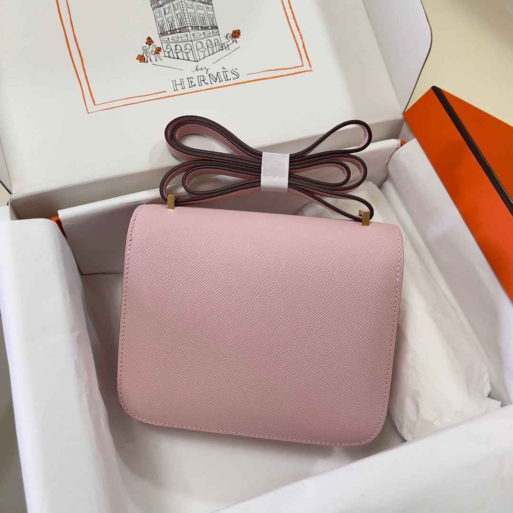 Hermes Constance Bag Light Pink Epsom Leather Gold H2530