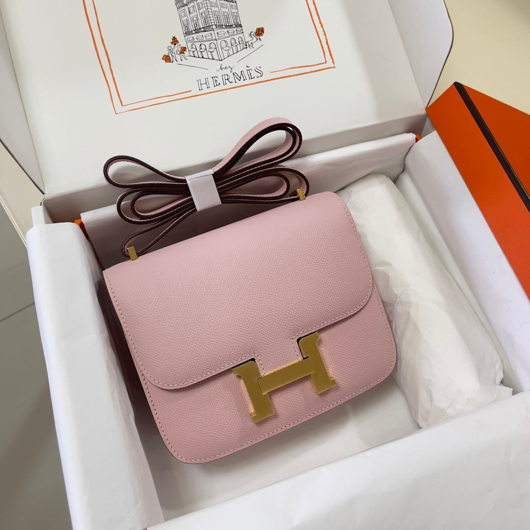 Hermes Constance Bag Light Pink Epsom Leather Gold H2530