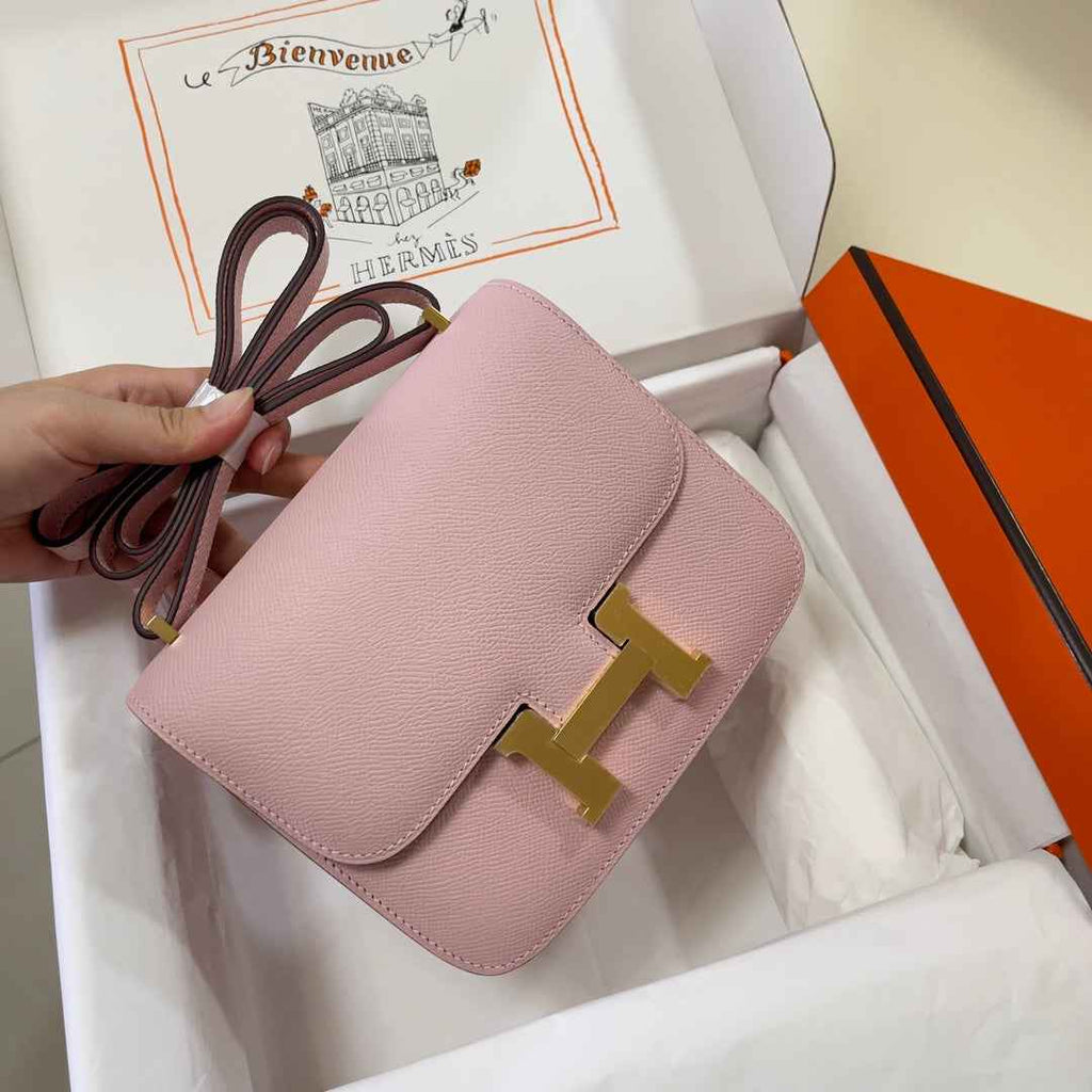 Hermes Constance Bag Light Pink Epsom Leather Gold H2530