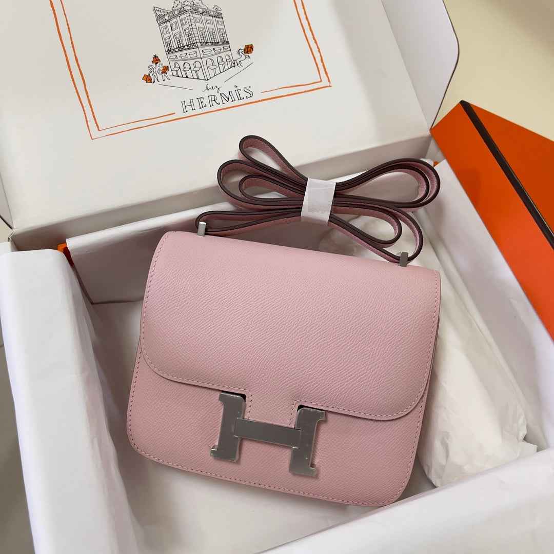 Hermes Constance Bag Light Pink Epsom Leather Silver H2531