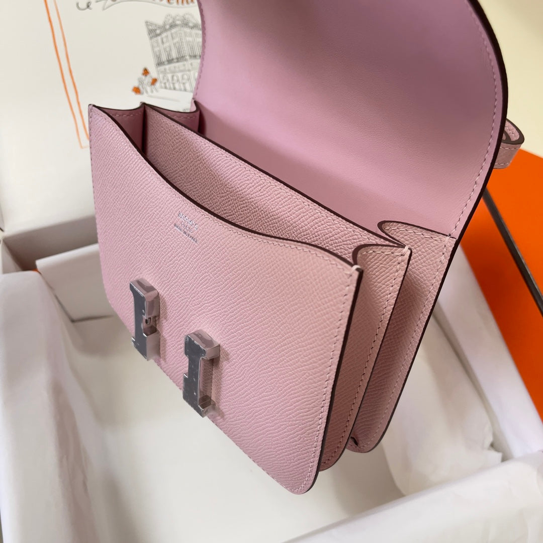 Hermes Constance Bag Light Pink Epsom Leather Silver H2531