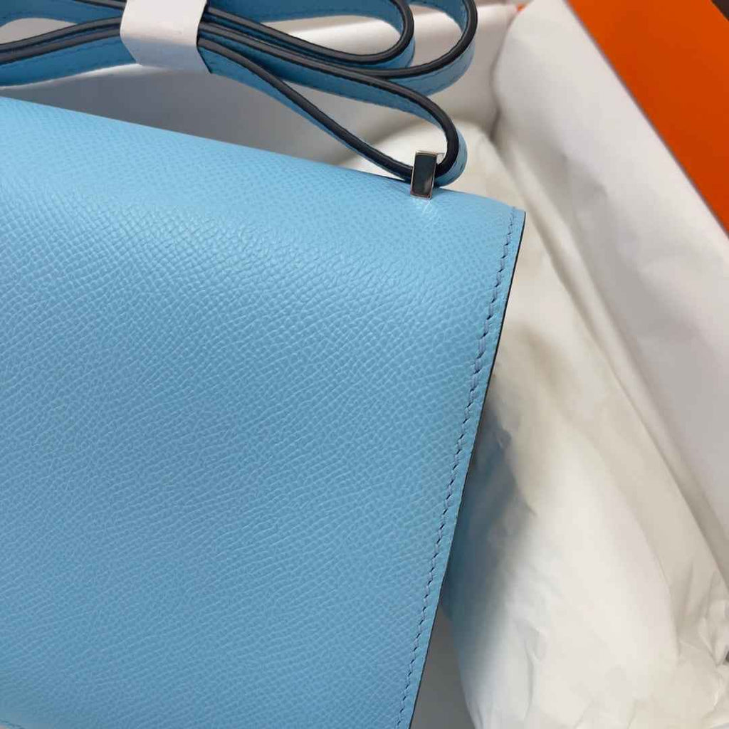 Hermes Constance Bag Blue Epsom Leather Silver H2525