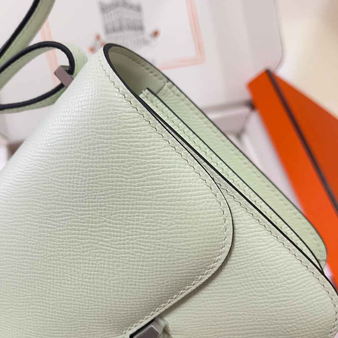 Hermes Constance Bag Light Green Epsom Leather Silver H2535