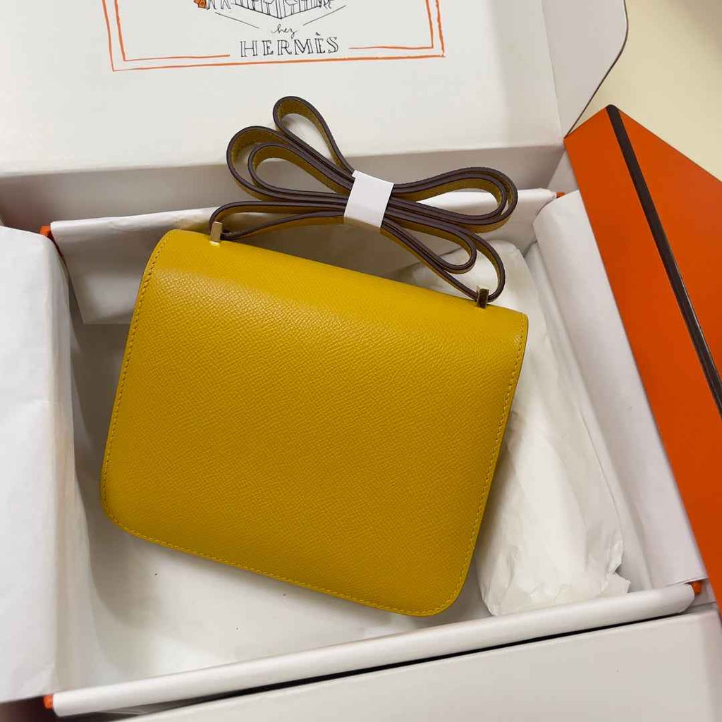 Hermes Constance Bag Dark Yellow Epsom Leather Gold H2536