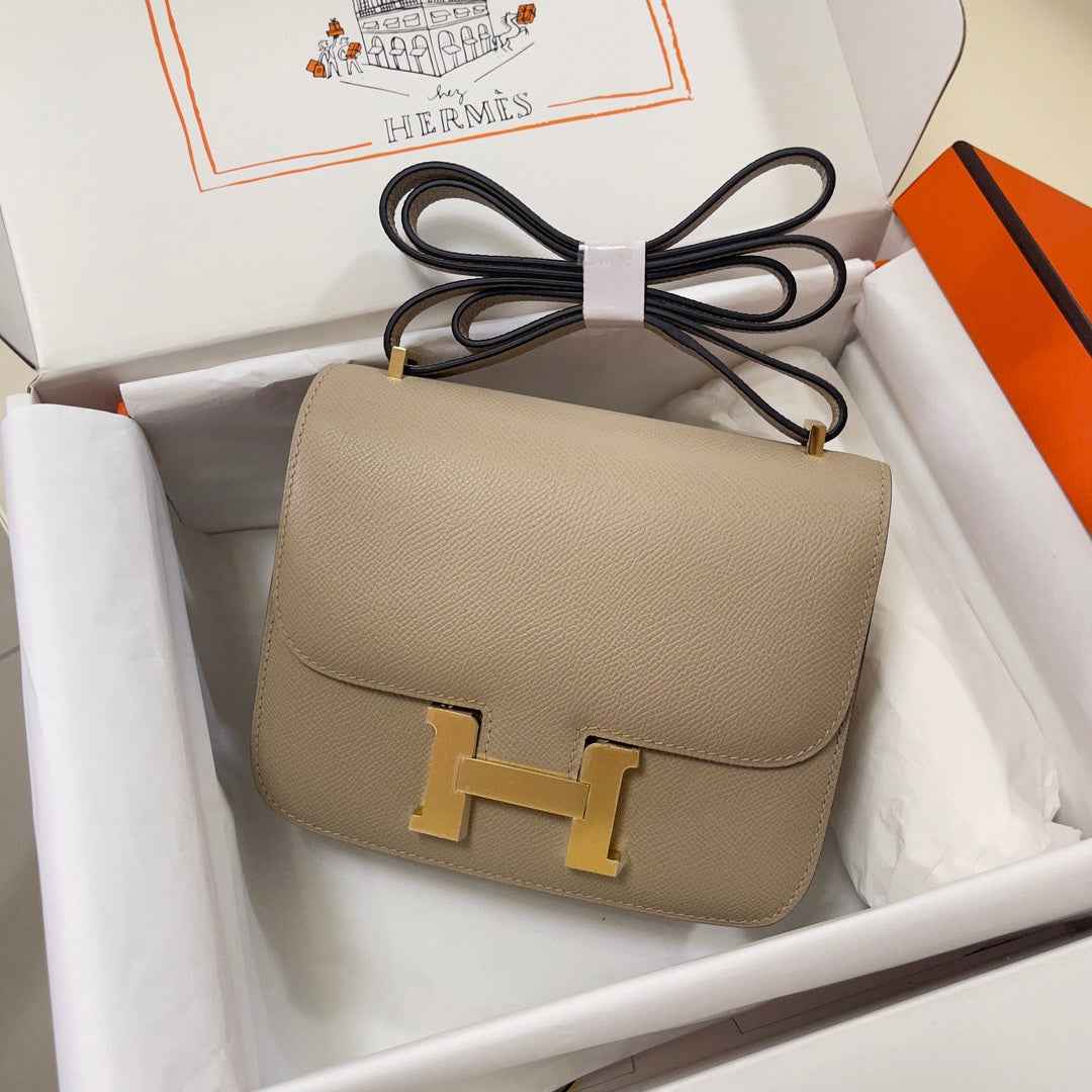 Hermes Constance Bag Epsom Gray Leather Gold H2540
