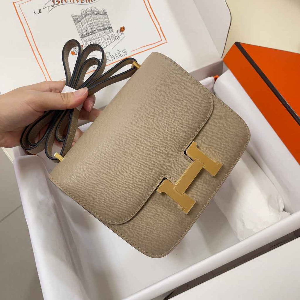 Hermes Constance Bag Epsom Gray Leather Gold H2540