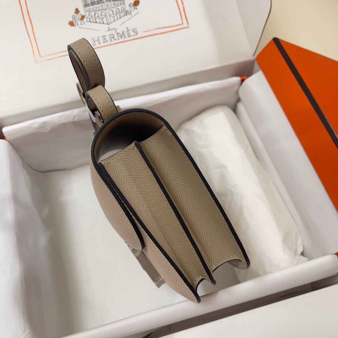 Hermes Constance Bag Epsom Gray Leather Silver H2541