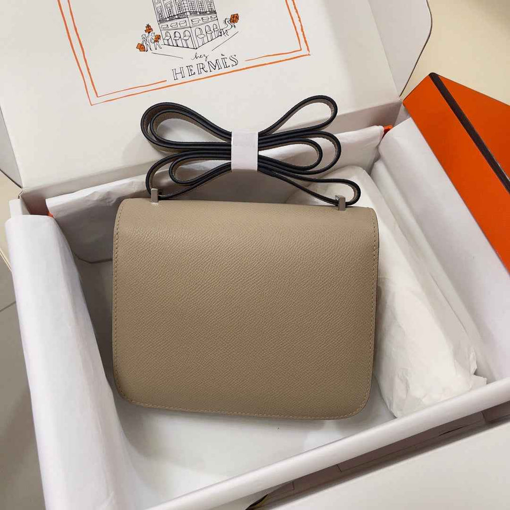 Hermes Constance Bag Epsom Gray Leather Silver H2541