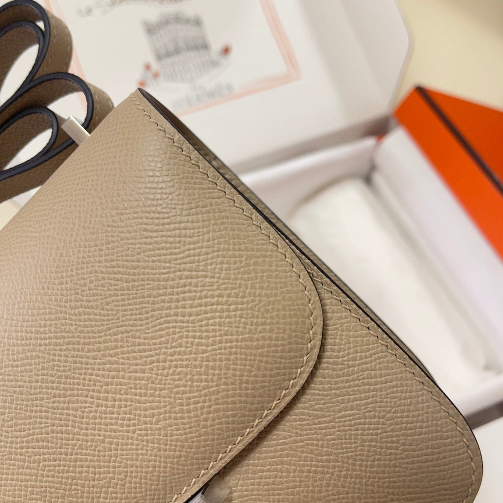 Hermes Constance Bag Epsom Gray Leather Silver H2541