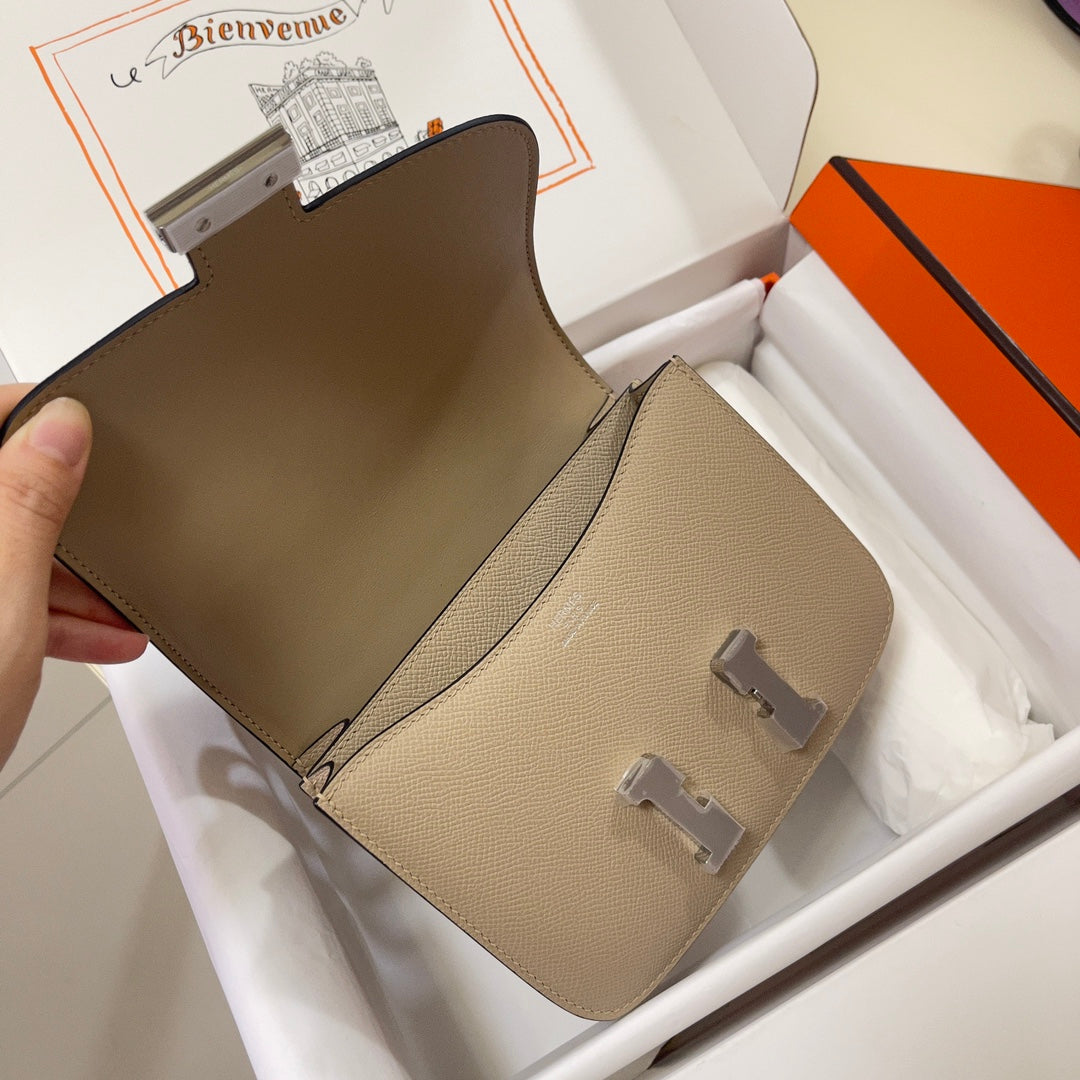Hermes Constance Bag Epsom Gray Leather Silver H2541