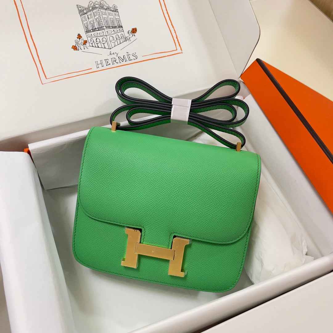 Hermes Constance Bag Epsom Green Leather Gold H2542