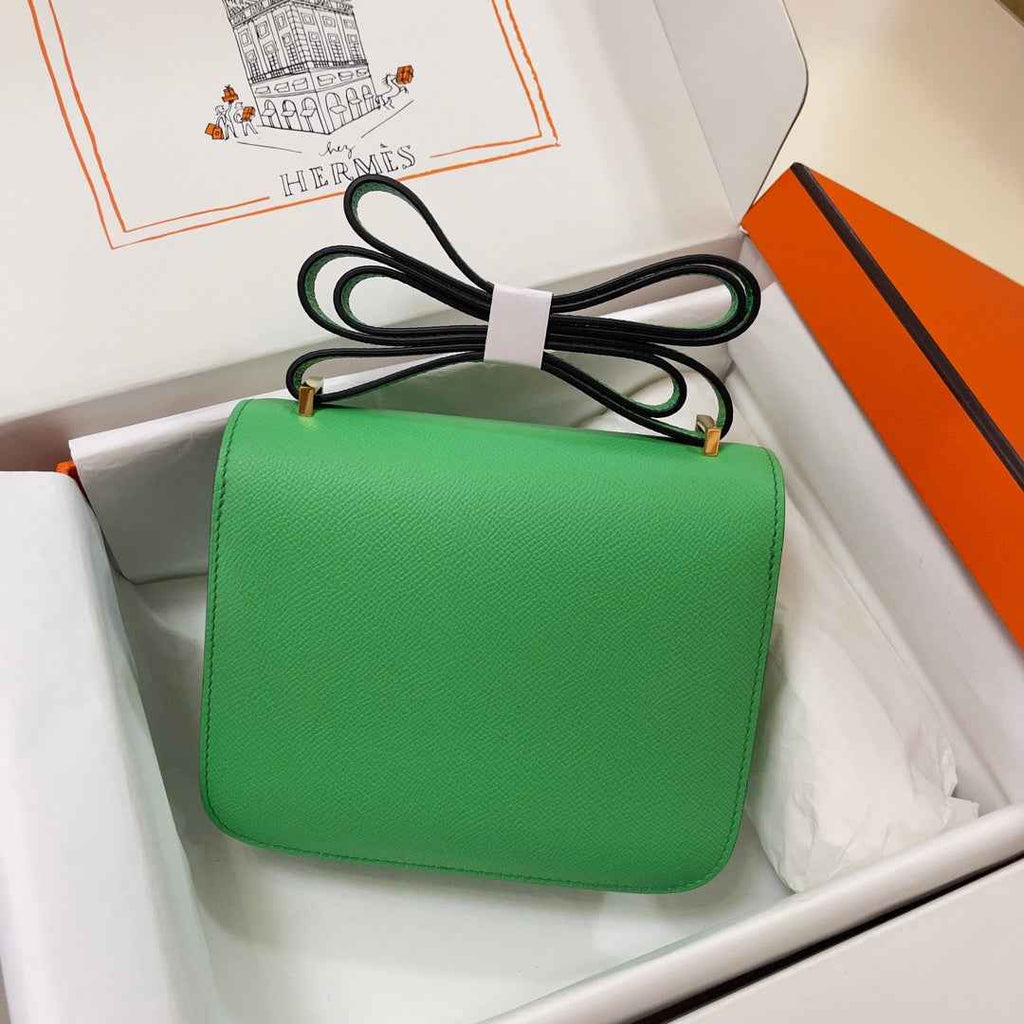 Hermes Constance Bag Epsom Green Leather Gold H2542