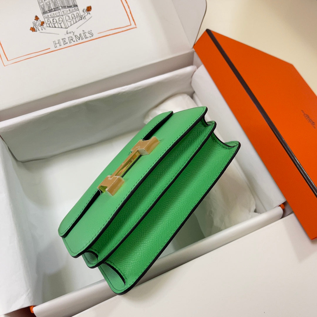 Hermes Constance Bag Epsom Green Leather Gold H2542