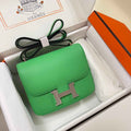 Hermes Constance Bag Epsom Green Leather Silver H2543