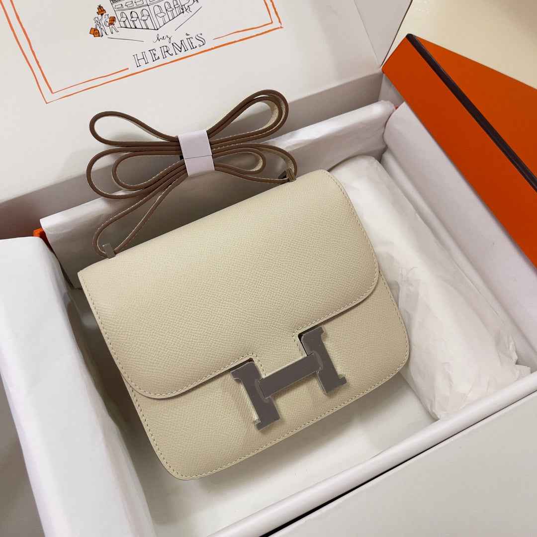 Hermes Constance Bag Epsom Beige Leather Silver H2545