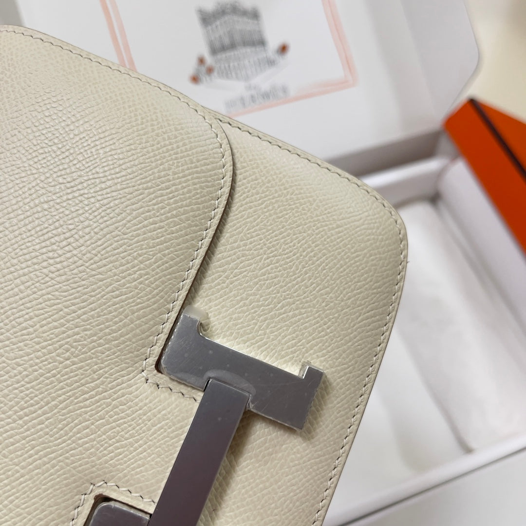 Hermes Constance Bag Epsom Beige Leather Silver H2545
