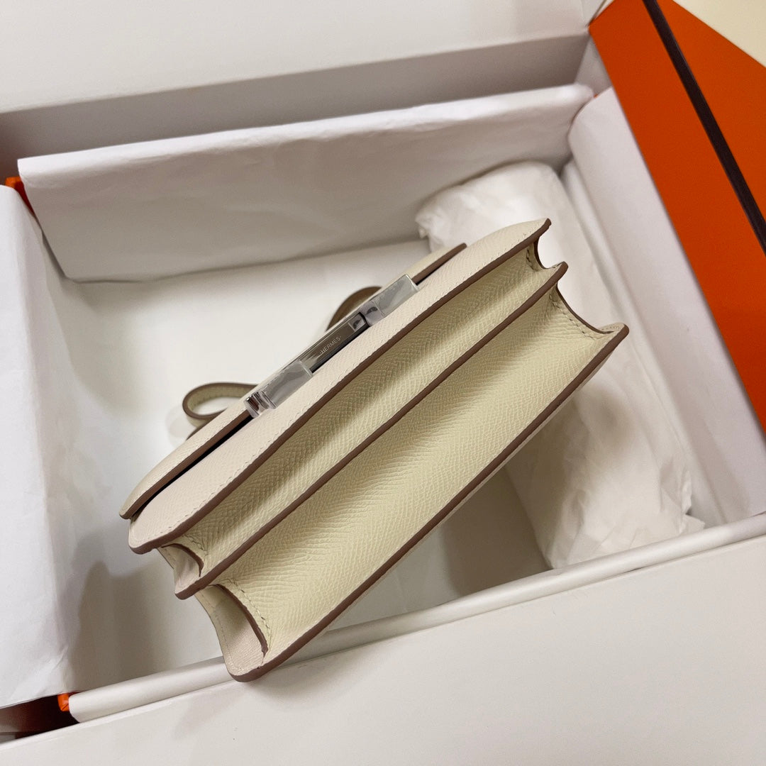 Hermes Constance Bag Epsom Beige Leather Silver H2545